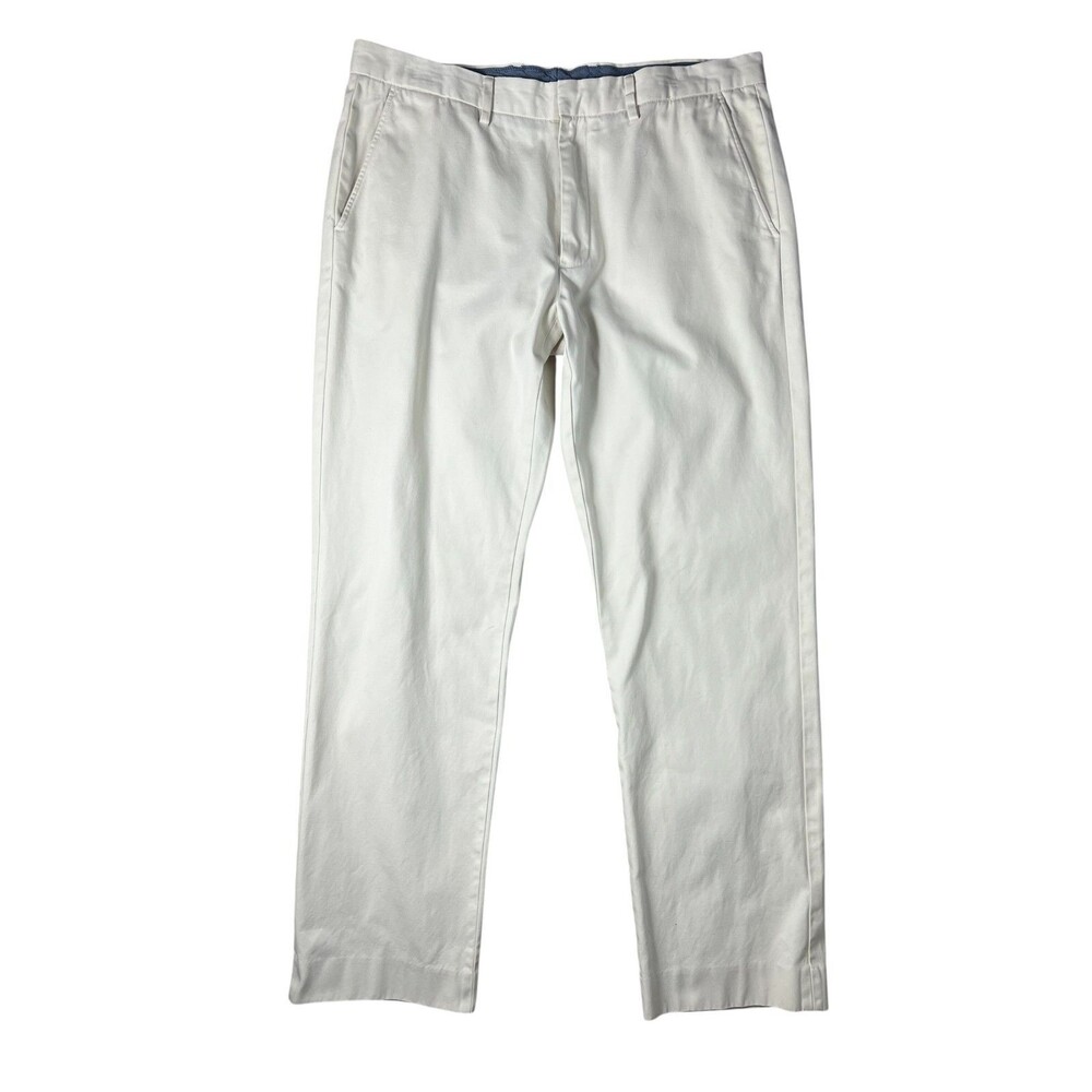J Crew Men's Bowery Flat Front Classic Chino Straight Leg Pants  Size 35  Preppy
